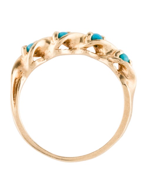 Ring 14K Turquoise Twist Band
