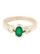 Ring 14K Emerald & Diamond Band
