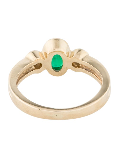 Ring 14K Emerald & Diamond Band
