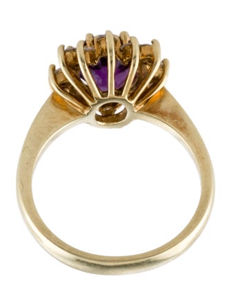 Ring 14K 1.70ct Amethyst & Diamond Cocktail Ring