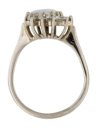 Ring 14K Opal & Diamond Cocktail Ring