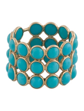 Ring 14K 8.58ctw Turquoise Wide Band Ring