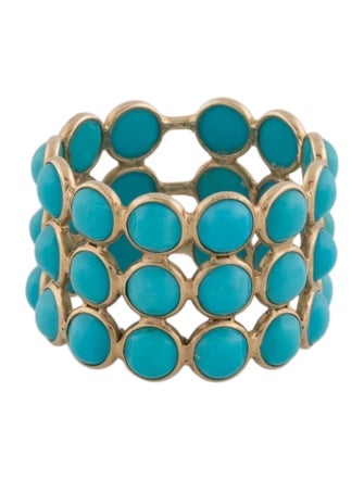Ring 14K 8.58ctw Turquoise Wide Band Ring