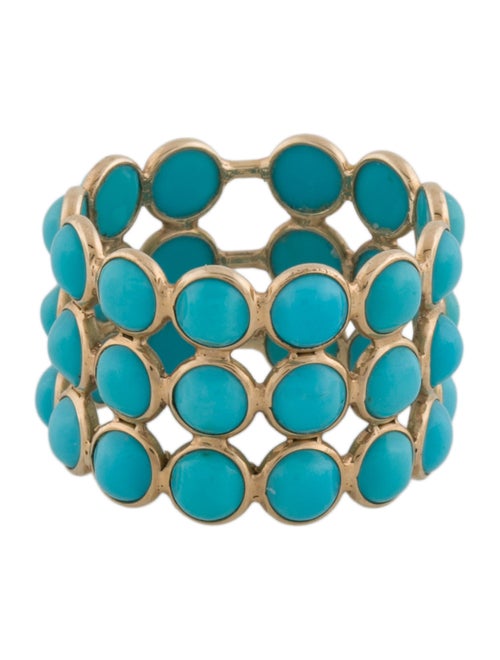 Ring 14K 8.58ctw Turquoise Wide Band Ring
