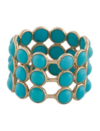 Ring 14K 8.58ctw Turquoise Wide Band Ring