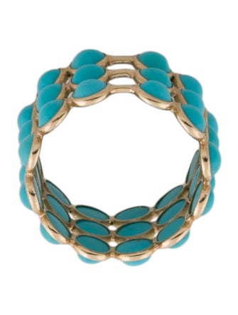 Ring 14K 8.58ctw Turquoise Wide Band Ring
