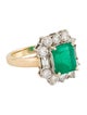 Ring 14K 2.35ct Emerald & Diamond Cocktail Ring