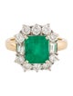 Ring 14K 2.35ct Emerald & Diamond Cocktail Ring