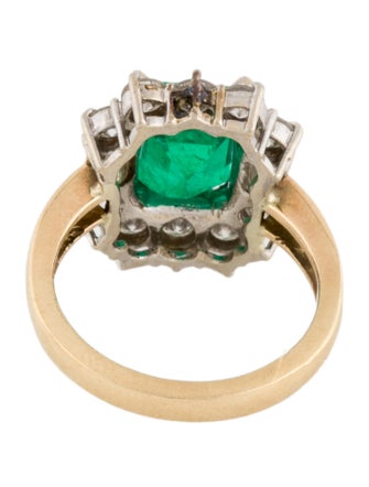 Ring 14K 2.35ct Emerald & Diamond Cocktail Ring