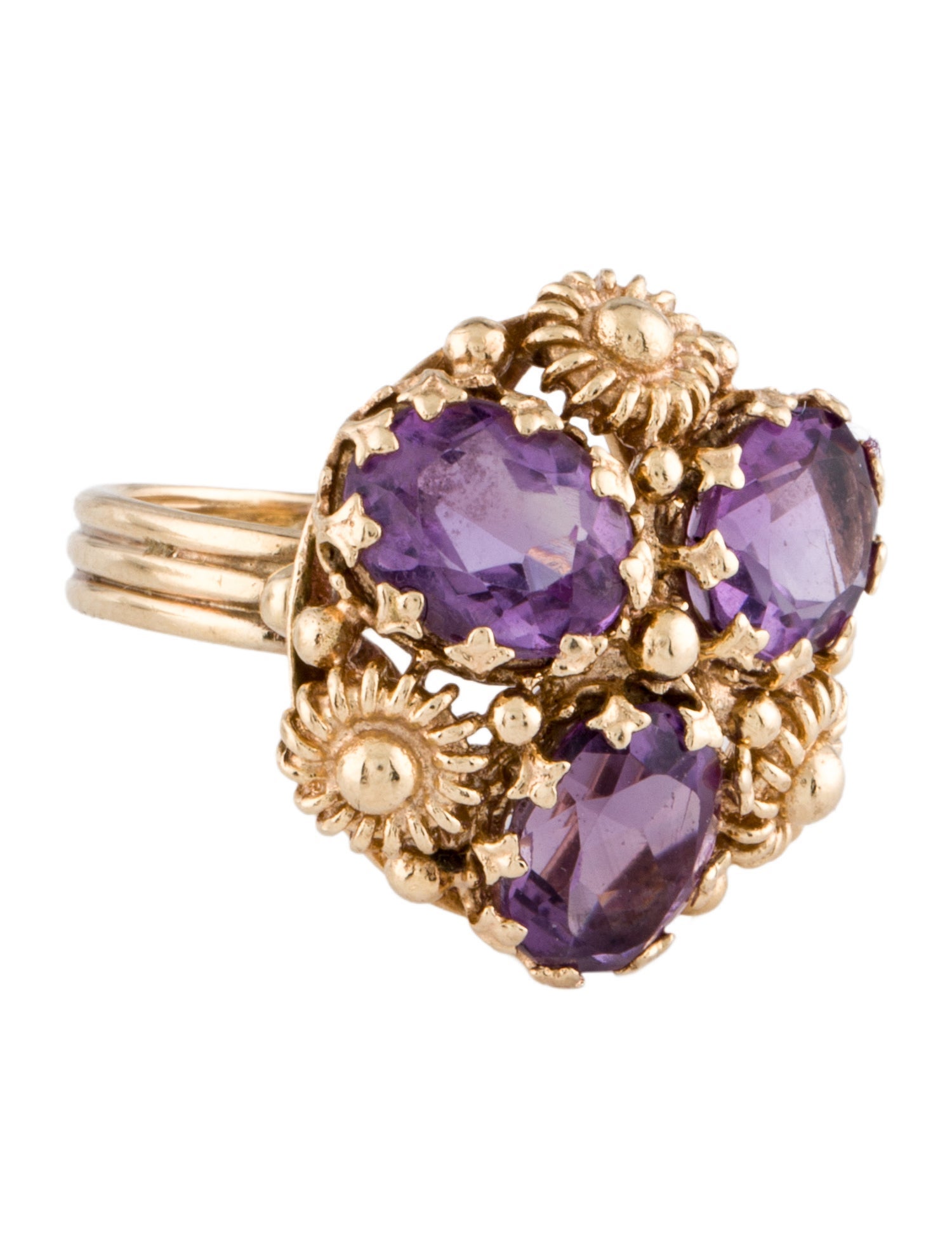 Ring 14K 5.08ctw Amethyst Cocktail