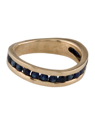 Ring 14K Sapphire Wavy Band