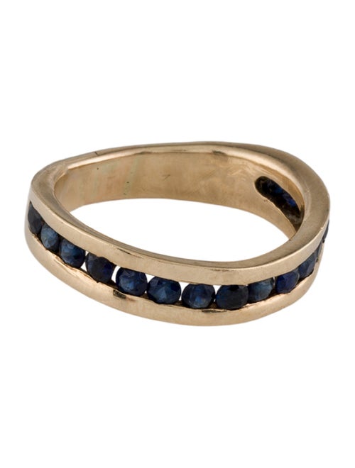 Ring 14K Sapphire Wavy Band
