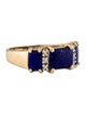 Ring 14K Lapis Lazuli & Diamond Band Ring