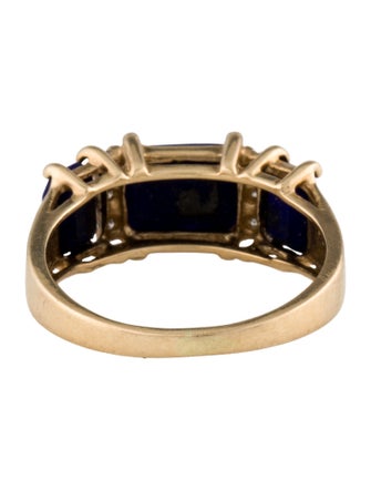 Ring 14K Lapis Lazuli & Diamond Band Ring