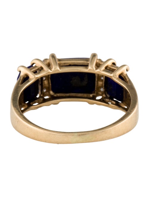 Ring 14K Lapis Lazuli & Diamond Band Ring