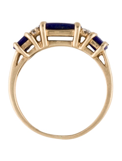 Ring 14K Lapis Lazuli & Diamond Band Ring