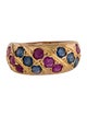 Ring 14K Ruby & Sapphire Dome Ring