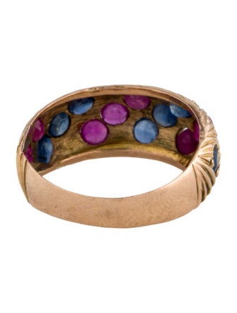 Ring 14K Ruby & Sapphire Dome Ring