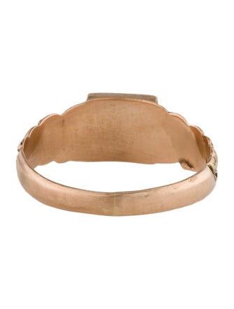 Ring 10K Diamond Signet Ring