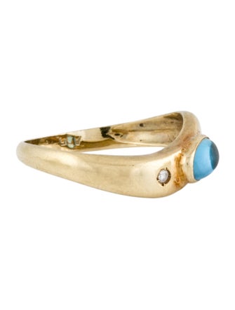 Ring 14K Topaz & Diamond Band