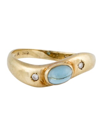 Ring 14K Topaz & Diamond Band