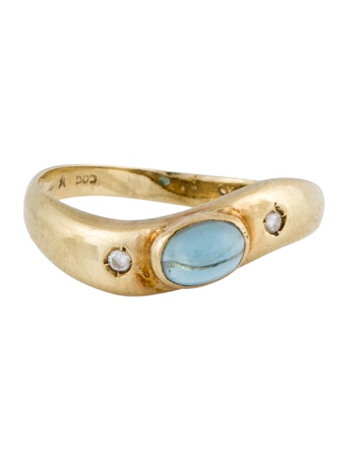 Ring 14K Topaz & Diamond Band