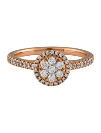 Ring 14K Diamond Cluster Cocktail Band