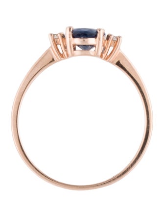 Ring 14K Sapphire & Diamond Cocktail Ring