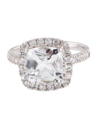 Ring 14K 3.73ct Topaz & Sapphire Cocktail Ring