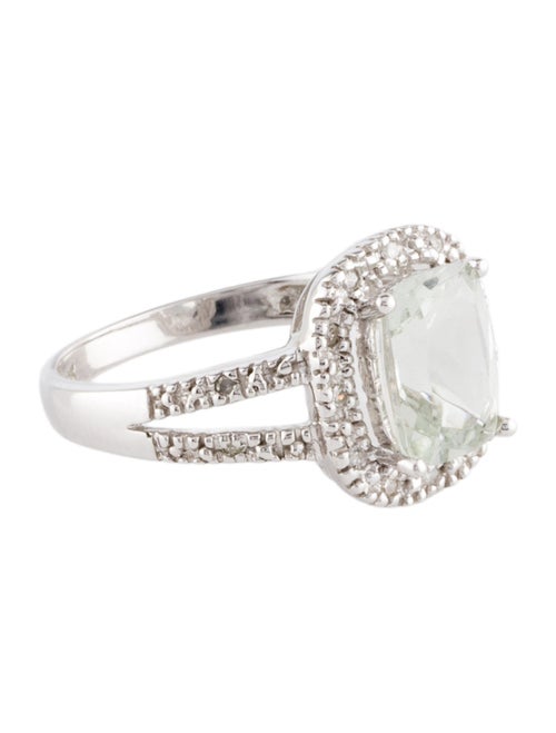 Ring 10K 1.93ct Prasiolite & Diamond Cocktail Ring
