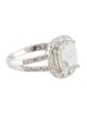 Ring 10K 1.93ct Prasiolite & Diamond Cocktail Ring