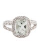 Ring 10K 1.93ct Prasiolite & Diamond Cocktail Ring