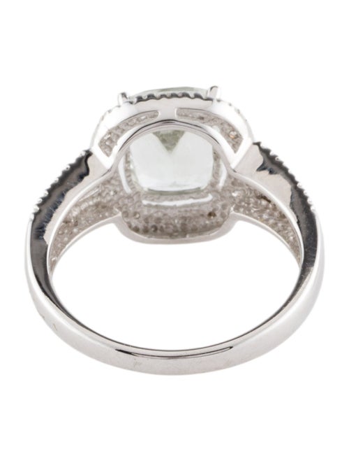 Ring 10K 1.93ct Prasiolite & Diamond Cocktail Ring