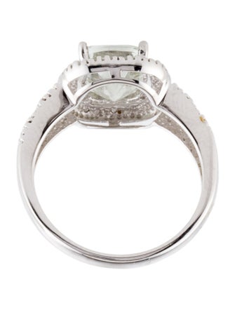 Ring 10K 1.93ct Prasiolite & Diamond Cocktail Ring