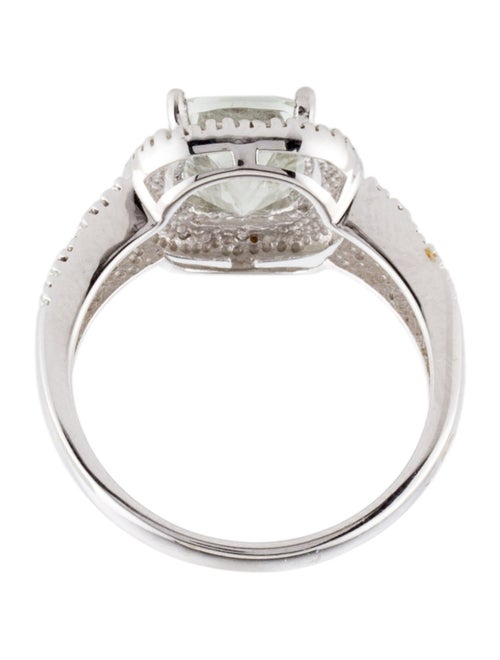 Ring 10K 1.93ct Prasiolite & Diamond Cocktail Ring