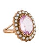 Ring Antique 2.90ct Topaz & Pearl Cocktail Ring