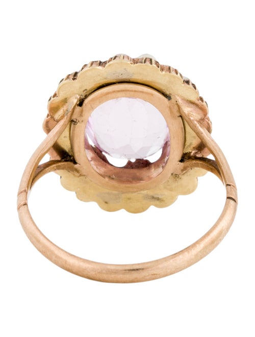 Ring Antique 2.90ct Topaz & Pearl Cocktail Ring