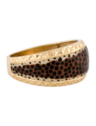 Ring 14K Leopard Print Enamel Band Ring