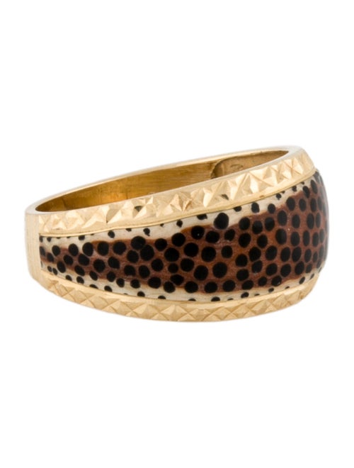 Ring 14K Leopard Print Enamel Band Ring