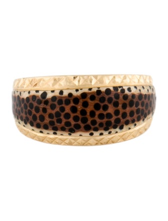 Ring 14K Leopard Print Enamel Band Ring