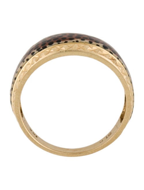 Ring 14K Leopard Print Enamel Band Ring