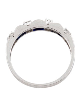 Ring 10K Sapphire & Diamond Band Ring