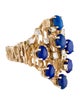 Ring 14K Diamond-Accented Lapis Lazuli Cocktail Ring