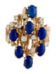 Ring 14K Diamond-Accented Lapis Lazuli Cocktail Ring