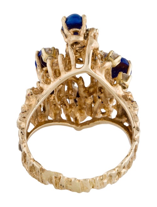 Ring 14K Diamond-Accented Lapis Lazuli Cocktail Ring
