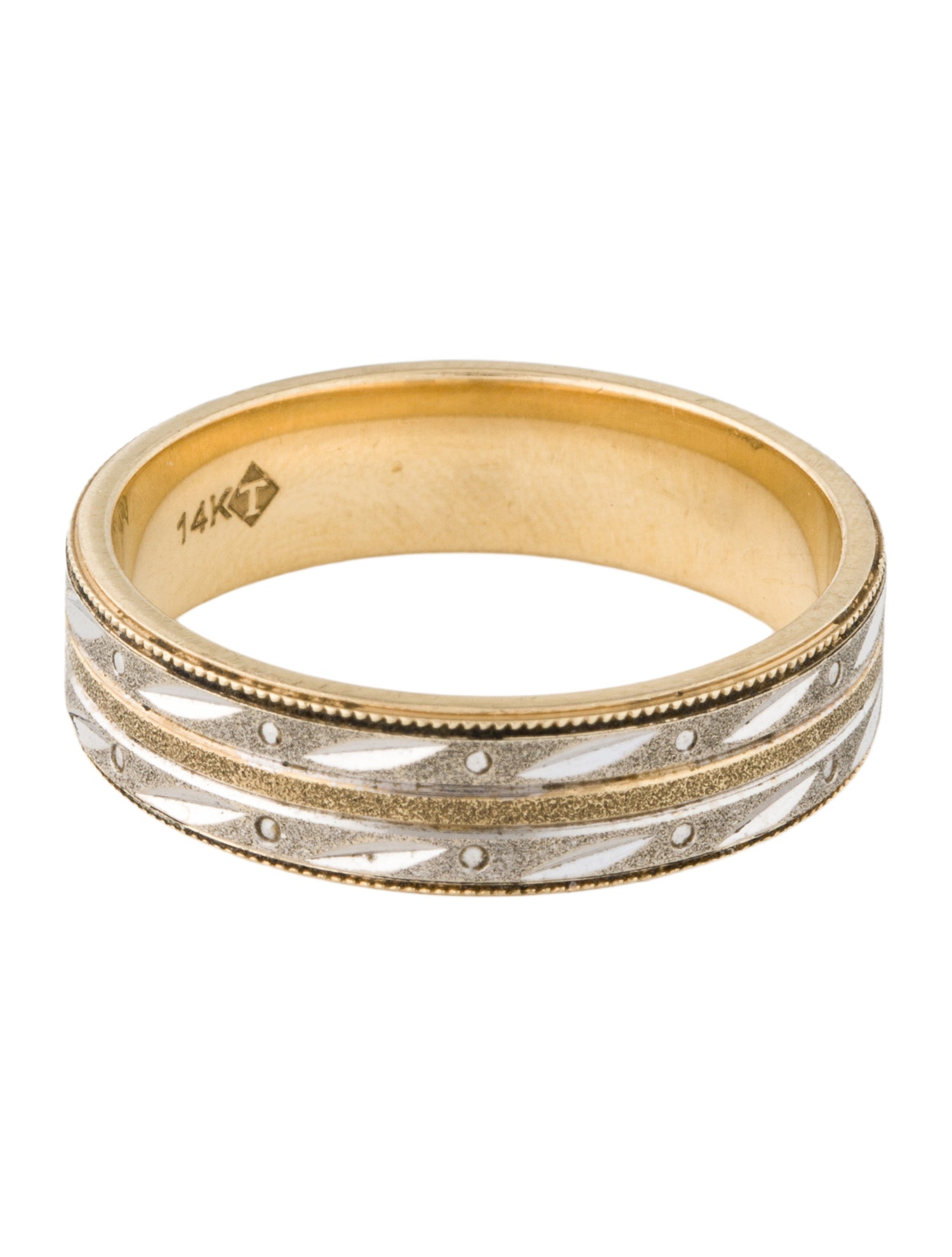 Ring Two-Tone Carved Accent Band