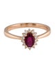 Ring 18K Ruby & DIamond Cocktail Ring