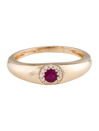 Ring 14K Ruby & Diamond Band