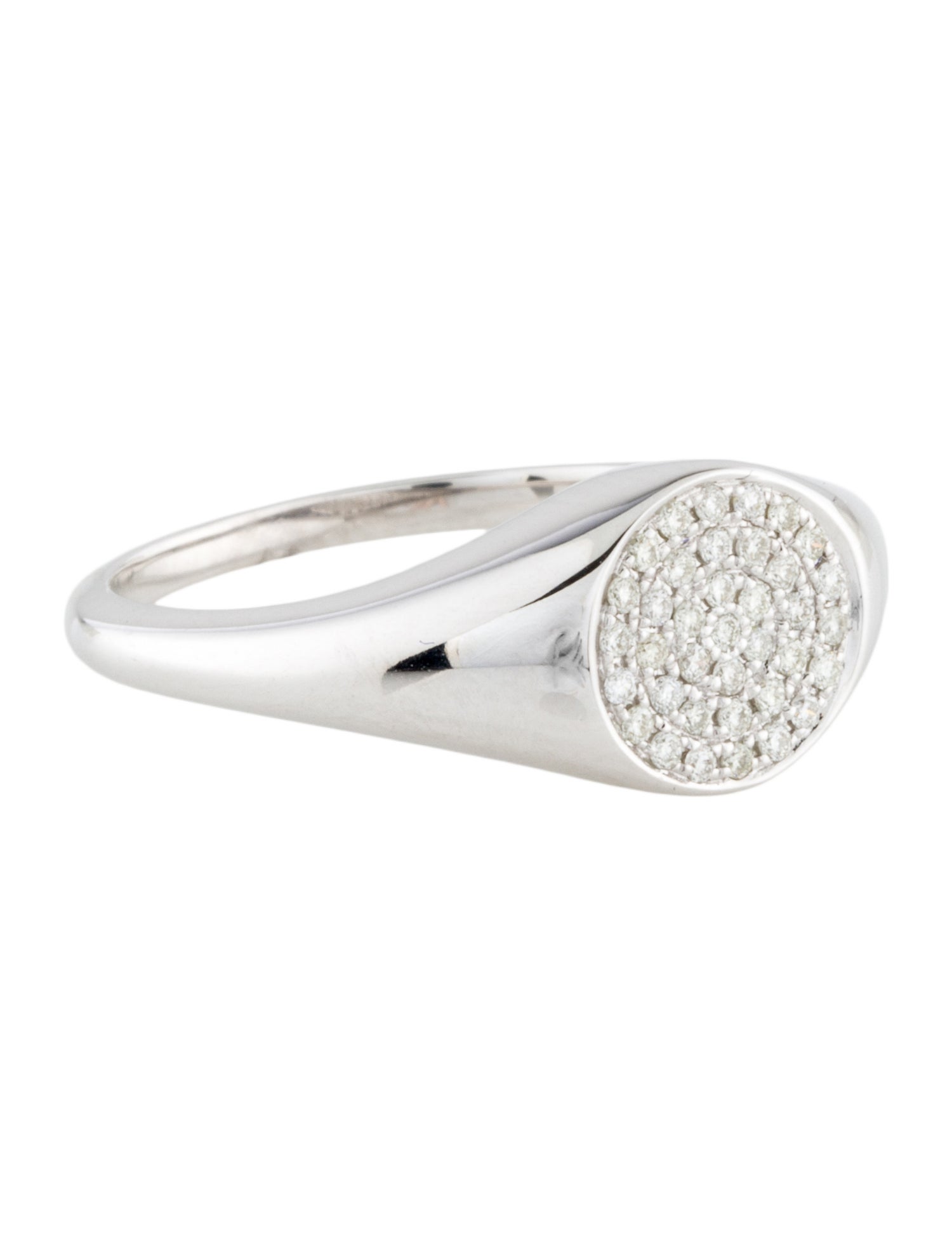 Ring 14K Diamond Circle Signet