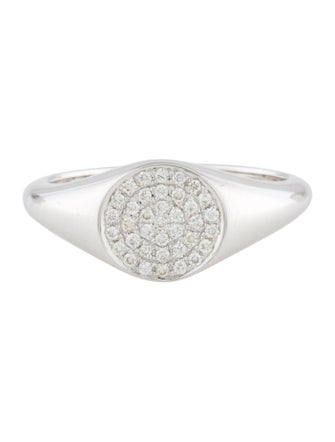 Ring 14K Diamond Circle Signet Ring